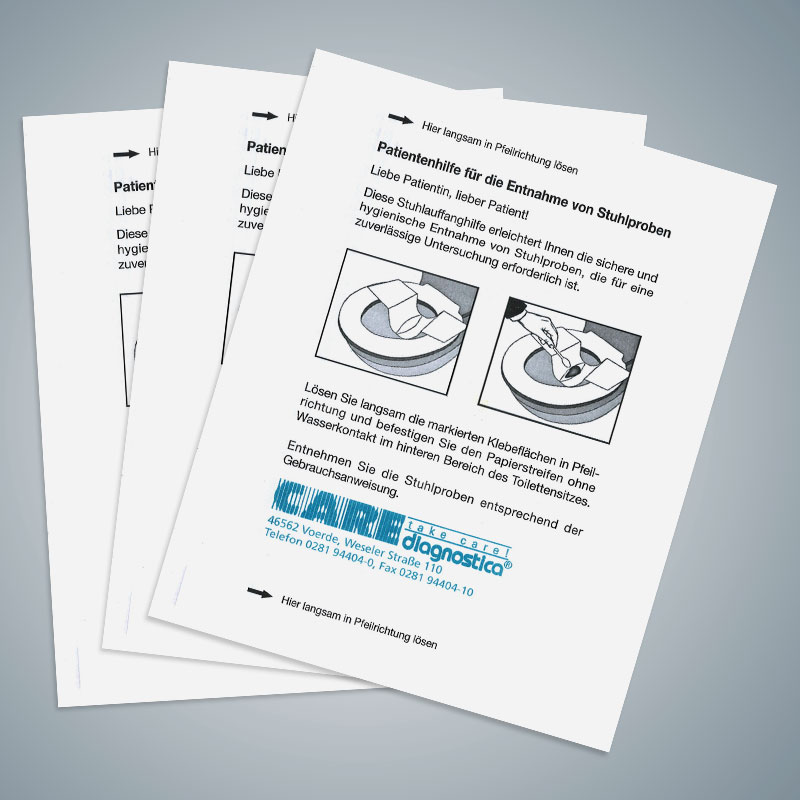 Patientenhilfe fr die Entnahme von Stuhlproben - CARE diagnostica